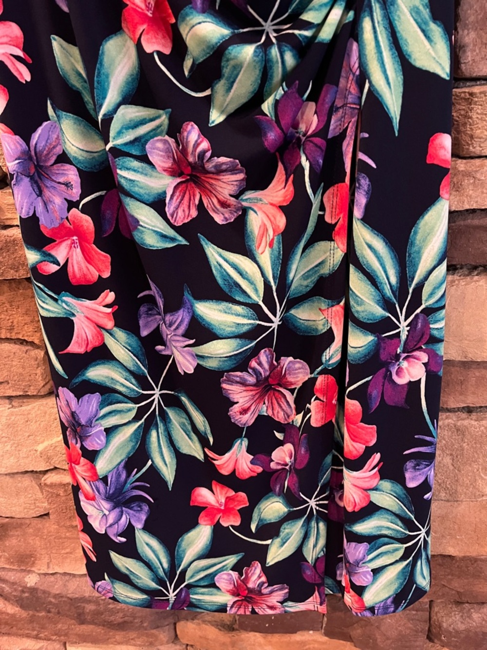 Tommy Bahama Navy Tropical Floral Wrap Dress - Picture 3 of 4